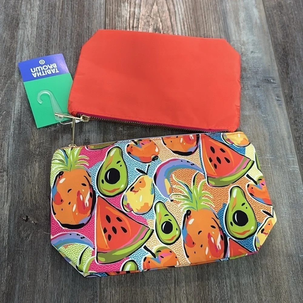 Tabitha Brown Hello There pouch zippered bag set of 2 New